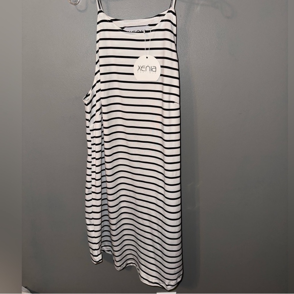 NWT Black & White Striped Slip Dress